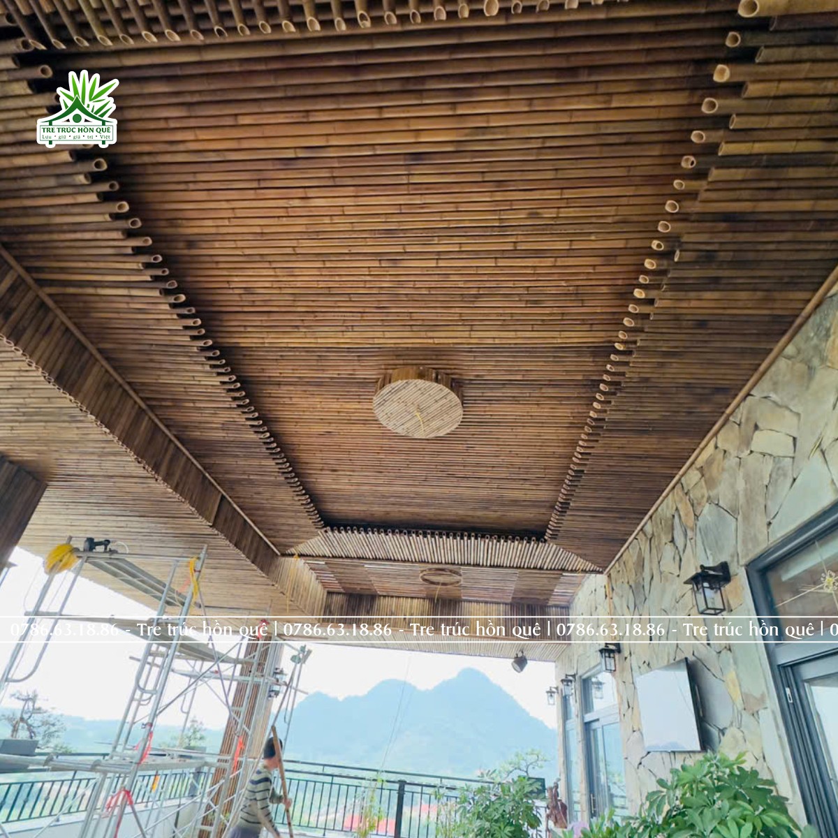 Thi công ốp trúc tại Hòa Bình
